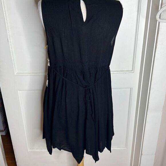 ❤️Kori America Crochet Lace Detail Handkerchief Hem Summer Mini Dress Size Lg - Picture 9 of 10